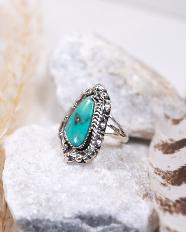 Turquoise Ring | Size 7 - Smokin' Blues Turquoise