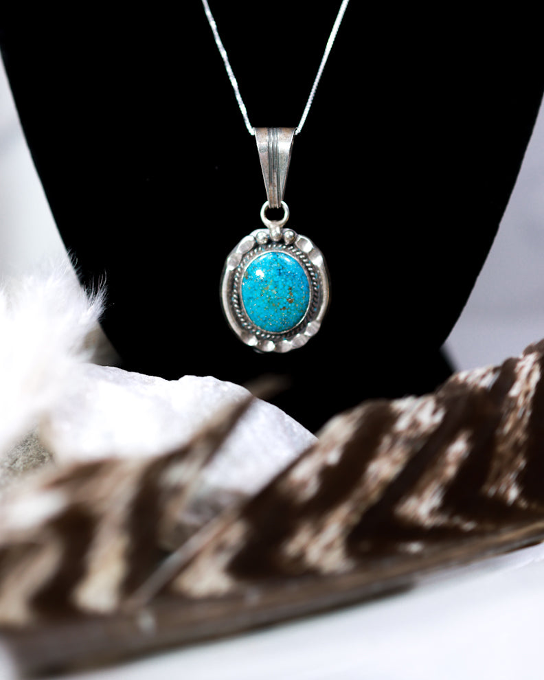 Turquoise Pendant - Smokin' Blues Turquoise