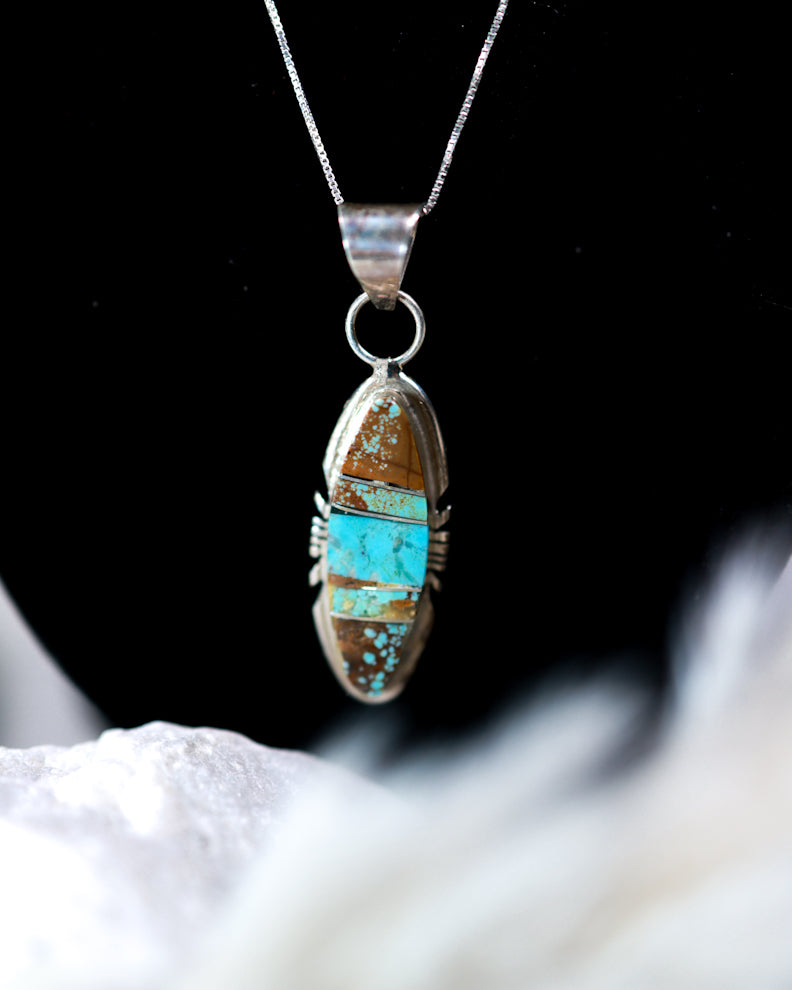 Turquoise Pendant - Smokin' Blues Turquoise