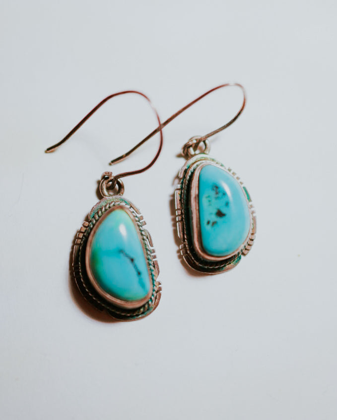 Turquoise Earrings - Smokin' Blues Turquoise