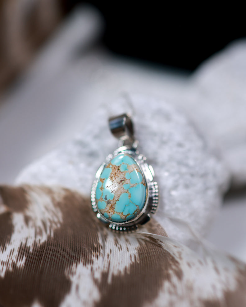 Turquoise Pendant - Smokin' Blues Turquoise