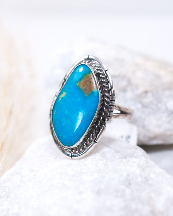 Turquoise Ring | Size 7 - Smokin' Blues Turquoise