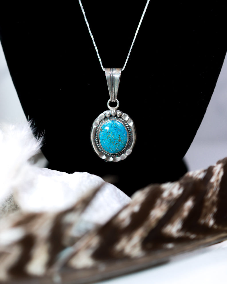Turquoise Pendant - Smokin' Blues Turquoise