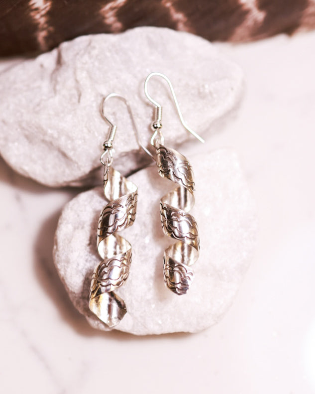 Sterling Twist Earrings - Smokin' Blues Turquoise
