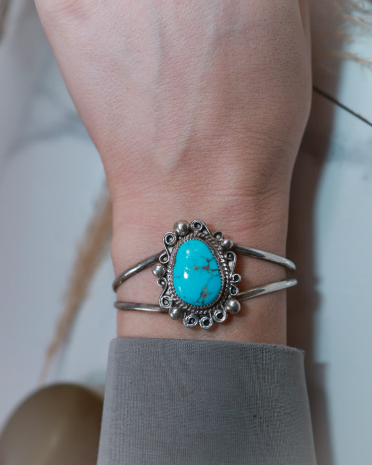 Turquoise Cuff - Smokin' Blues Turquoise