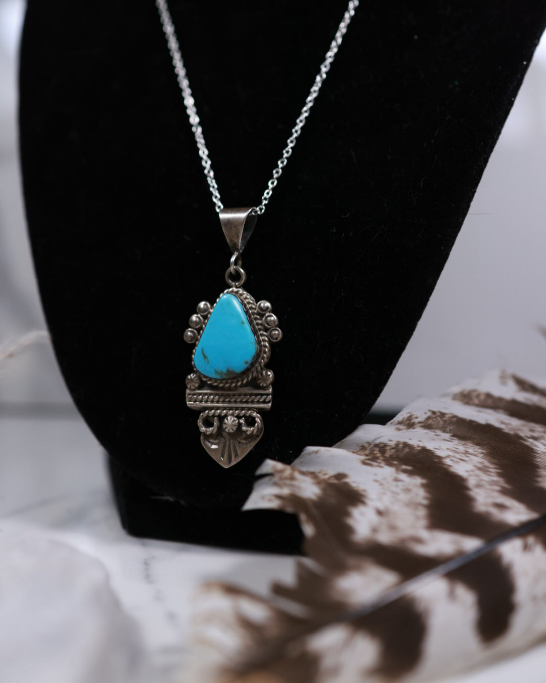 Turquoise Pendant - Smokin' Blues Turquoise