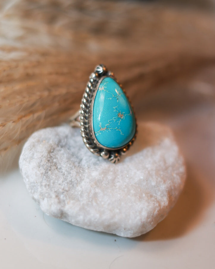 Turquoise Ring | Size 6 - Smokin' Blues Turquoise