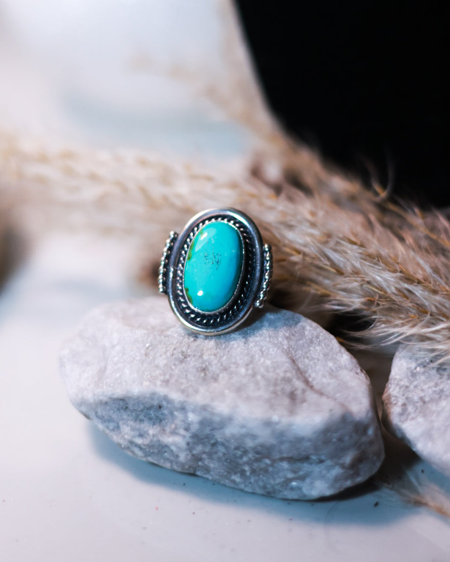 Turquoise Ring | Size 7 - Smokin' Blues Turquoise