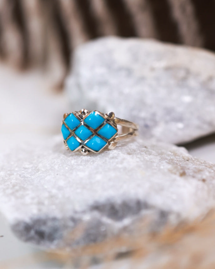 Turquoise Ring | Size 6.5 - Smokin' Blues Turquoise