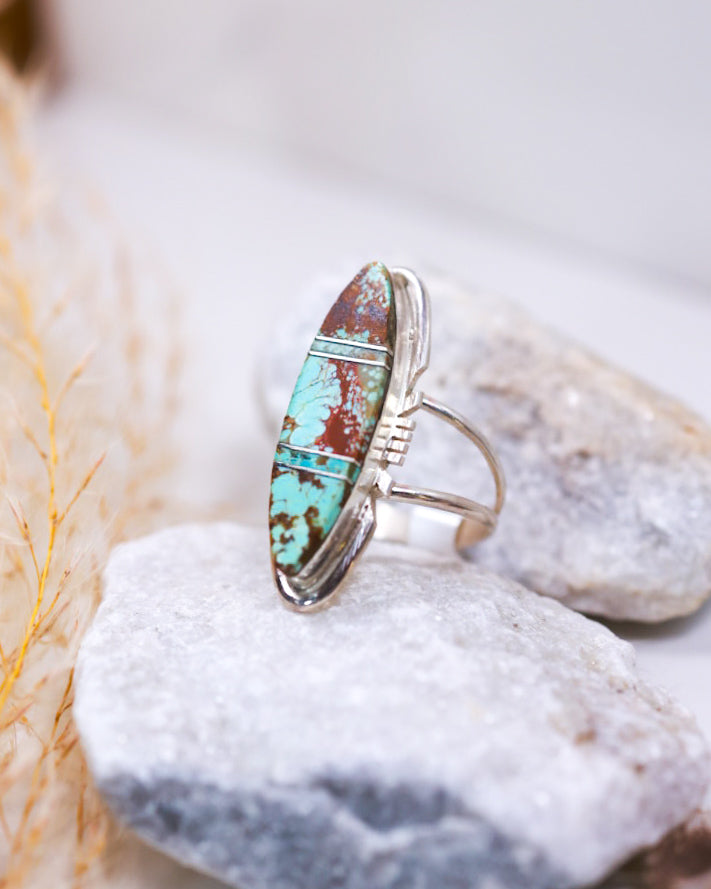 Turquoise Ring | Size 9.5 - Smokin' Blues Turquoise