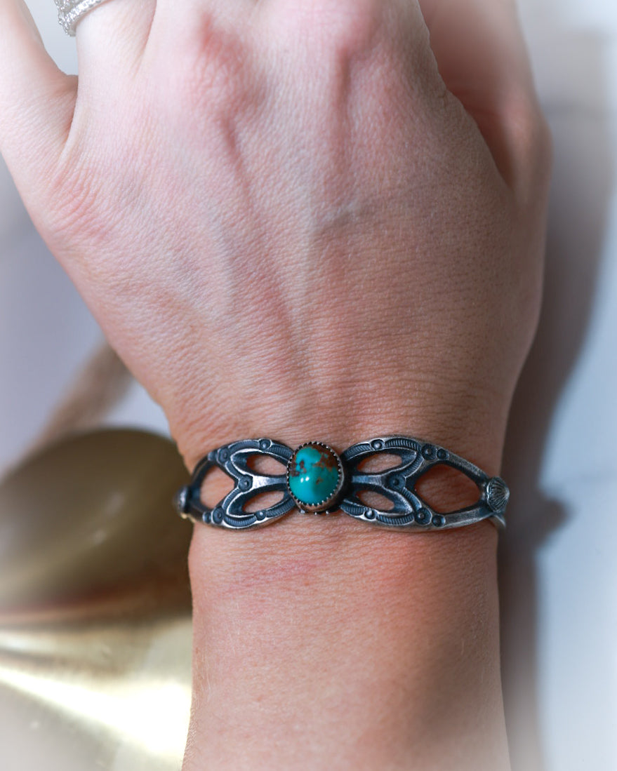 Turquoise Cuff - Smokin' Blues Turquoise