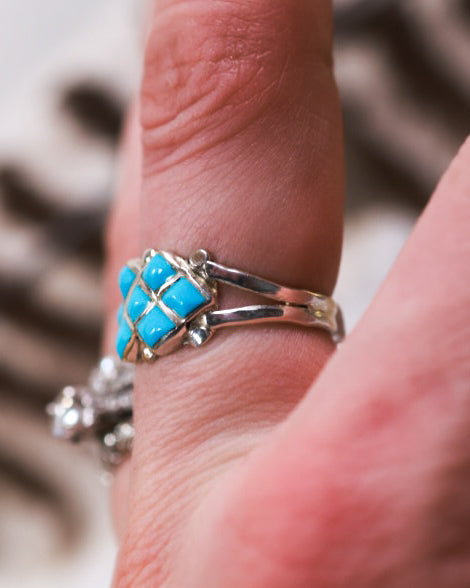 Turquoise Ring | Size 6.5 - Smokin' Blues Turquoise