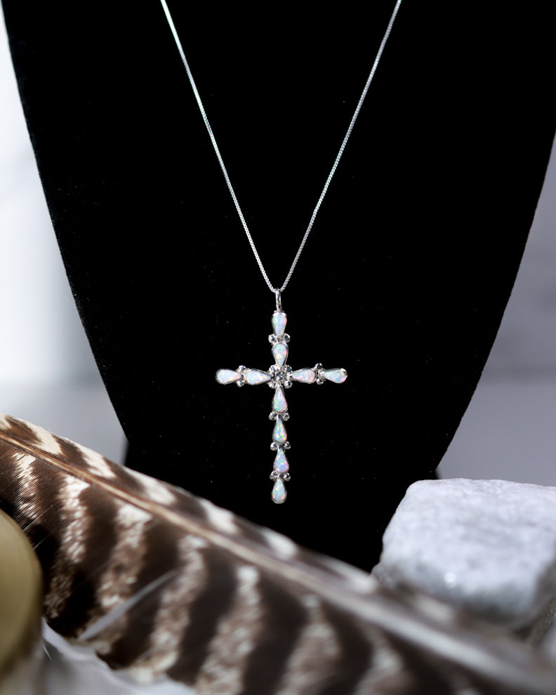 Opal Cross Pendant