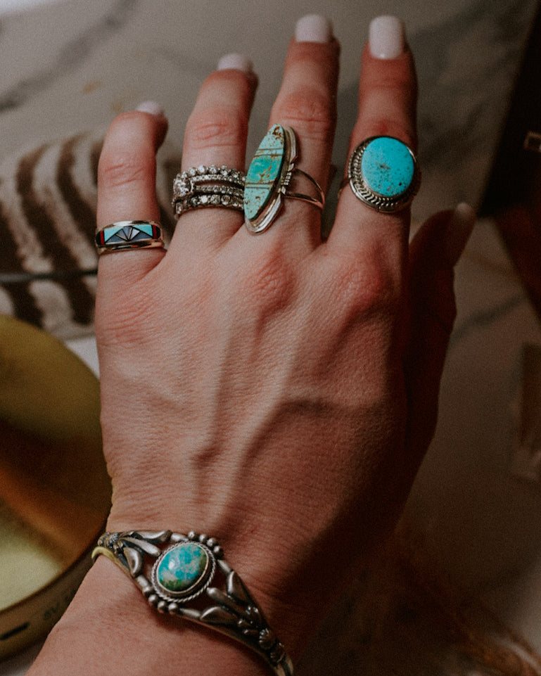 Turquoise Cuff - Smokin' Blues Turquoise