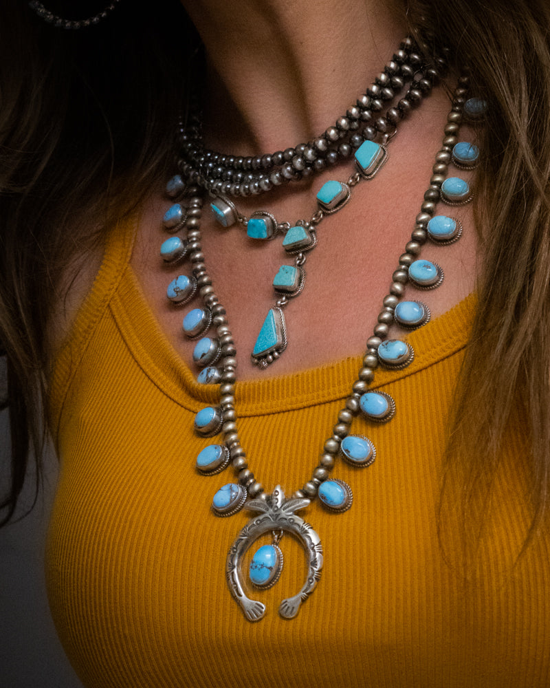 Golden Hills Necklace Set - Smokin' Blues Turquoise