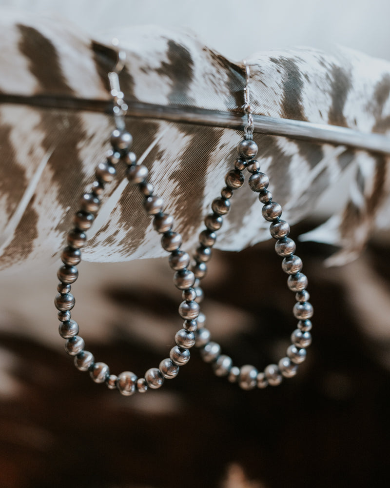 Navajo Pearl Earrings - Smokin' Blues Turquoise