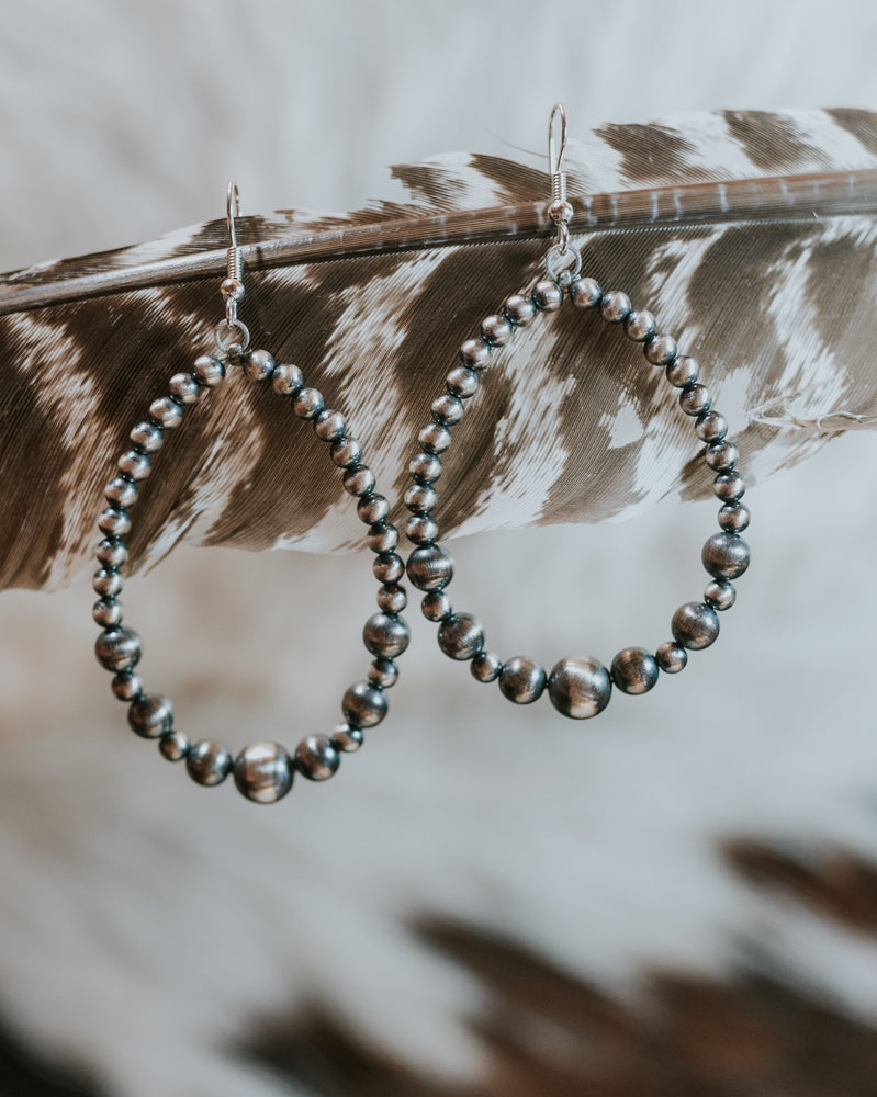 Navajo Pearl Earrings - Smokin' Blues Turquoise