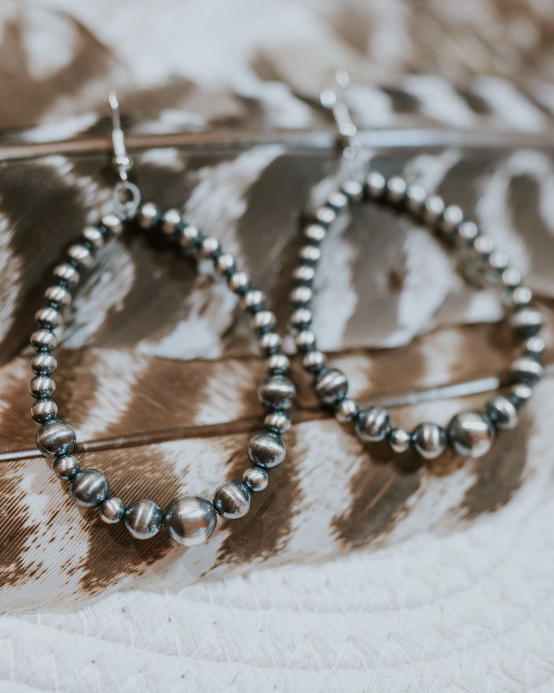 Navajo Pearl Earrings - Smokin' Blues Turquoise
