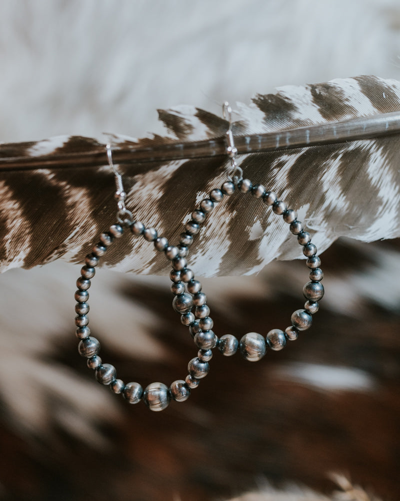 Navajo Pearl Earrings - Smokin' Blues Turquoise