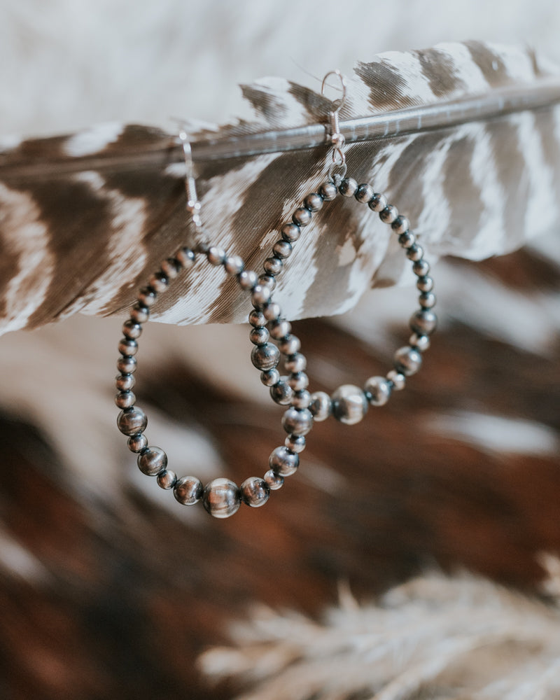 Navajo Pearl Earrings - Smokin' Blues Turquoise