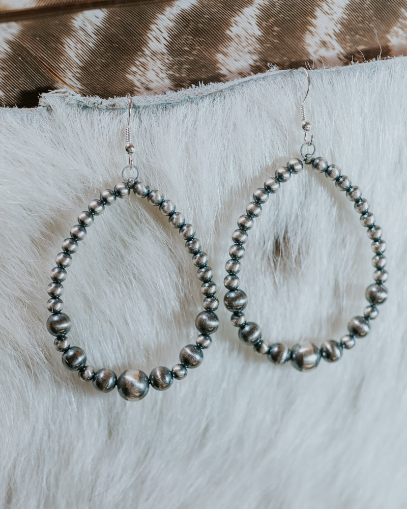 Navajo Pearl Earrings - Smokin' Blues Turquoise