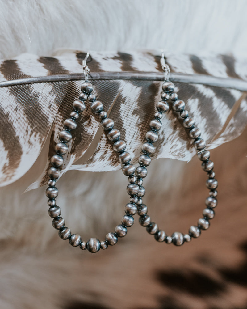 Navajo Pearl Earrings - Smokin' Blues Turquoise