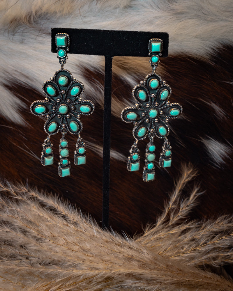 Turquoise Earrings - Smokin' Blues Turquoise