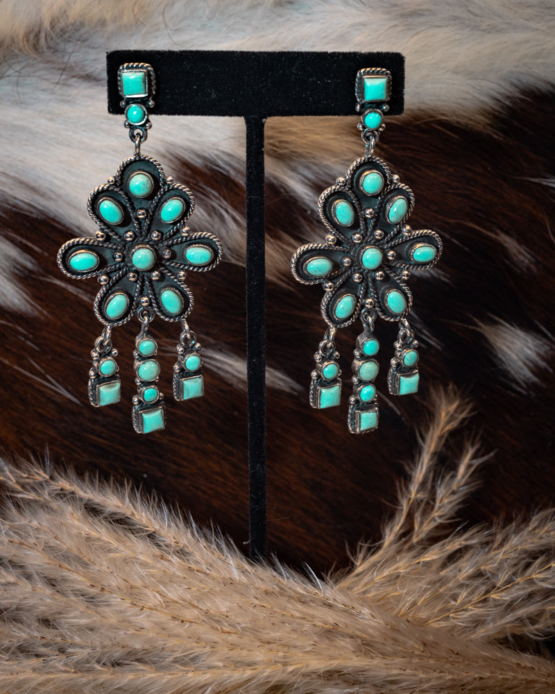 Turquoise Earrings - Smokin' Blues Turquoise
