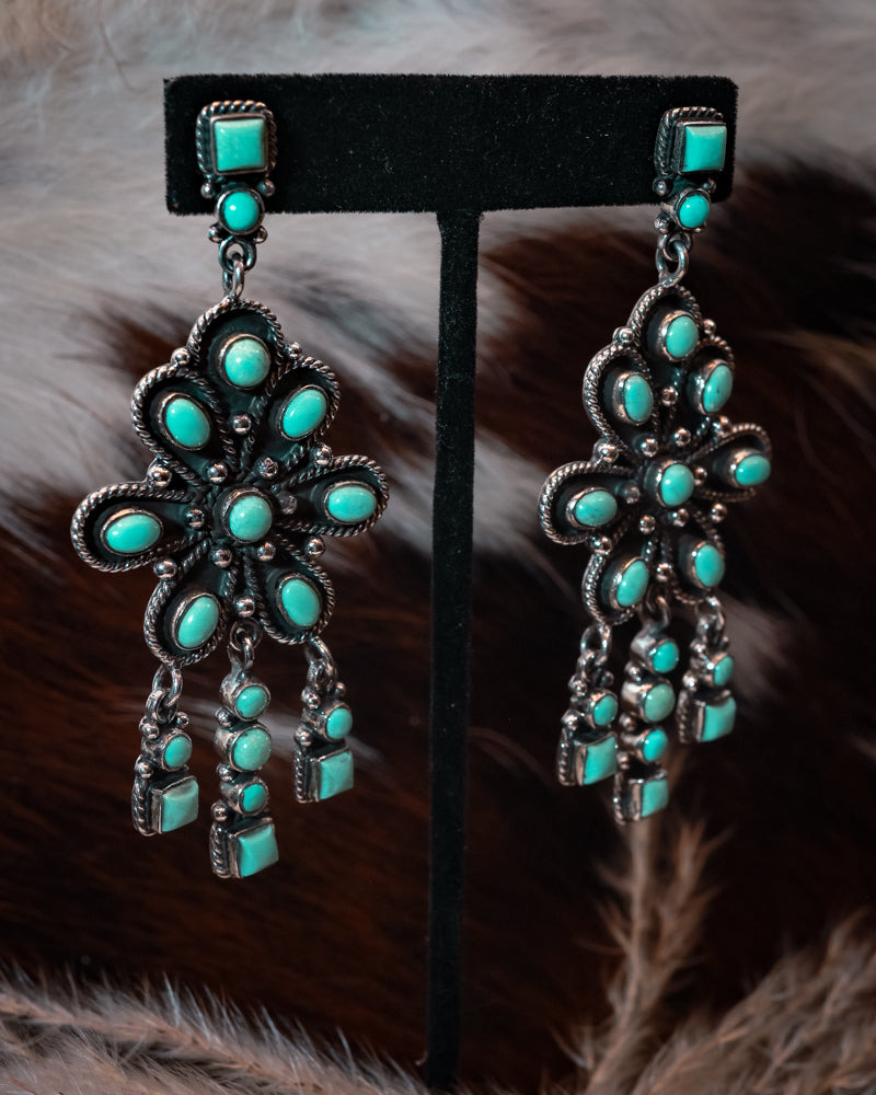 Turquoise Earrings - Smokin' Blues Turquoise