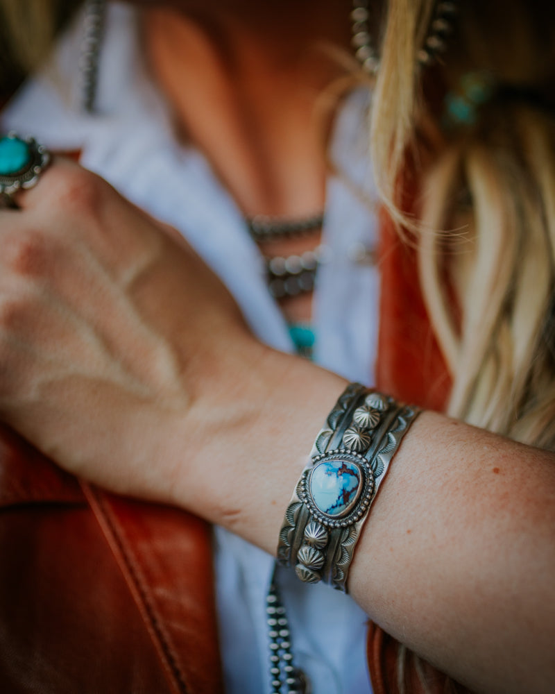 Turquoise Cuff - Smokin' Blues Turquoise