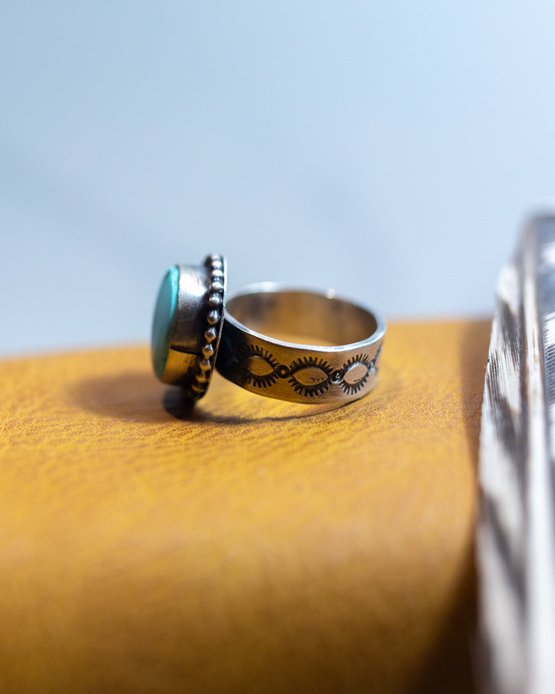 Turquoise Ring | Size 8 - Smokin' Blues Turquoise