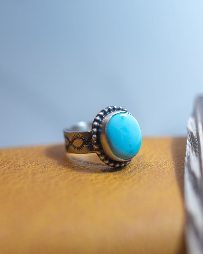 Turquoise Ring | Size 8 - Smokin' Blues Turquoise