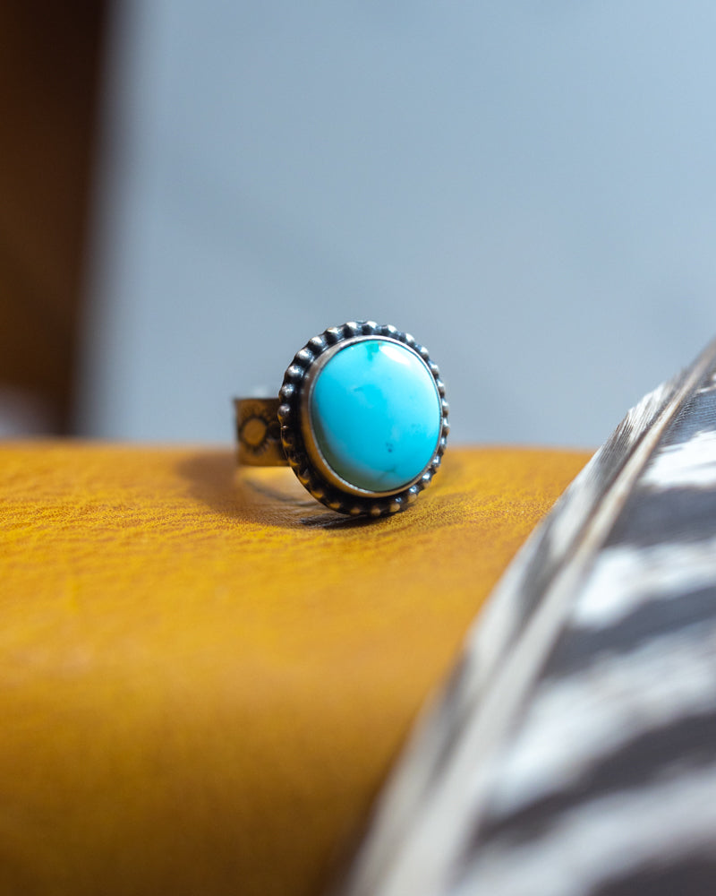 Turquoise Ring | Size 8 - Smokin' Blues Turquoise