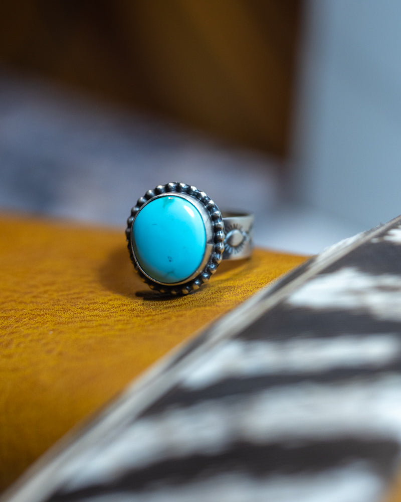 Turquoise Ring | Size 8 - Smokin' Blues Turquoise