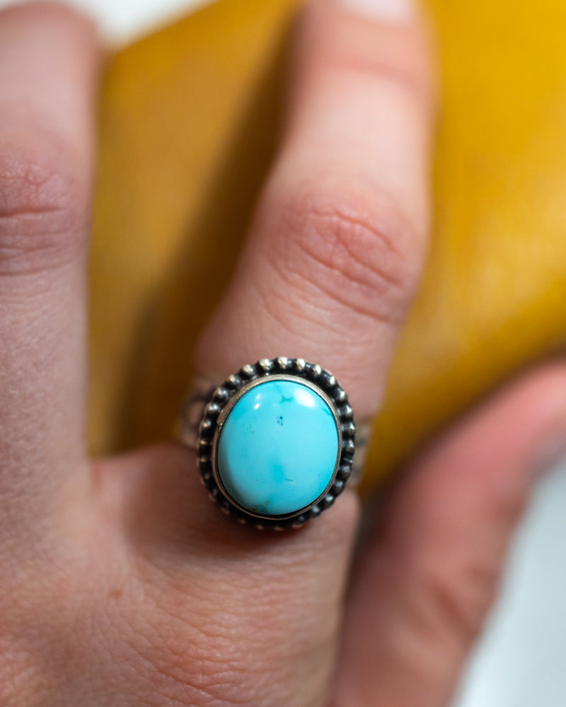 Turquoise Ring | Size 8 - Smokin' Blues Turquoise