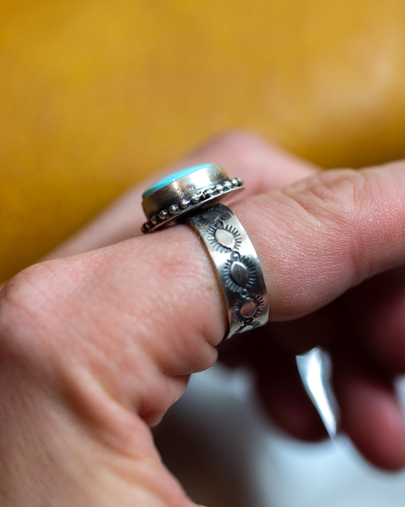 Turquoise Ring | Size 8 - Smokin' Blues Turquoise