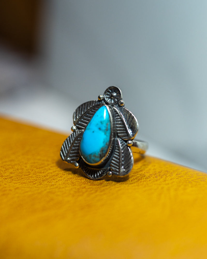 Turquoise Ring | Size 8 - Smokin' Blues Turquoise