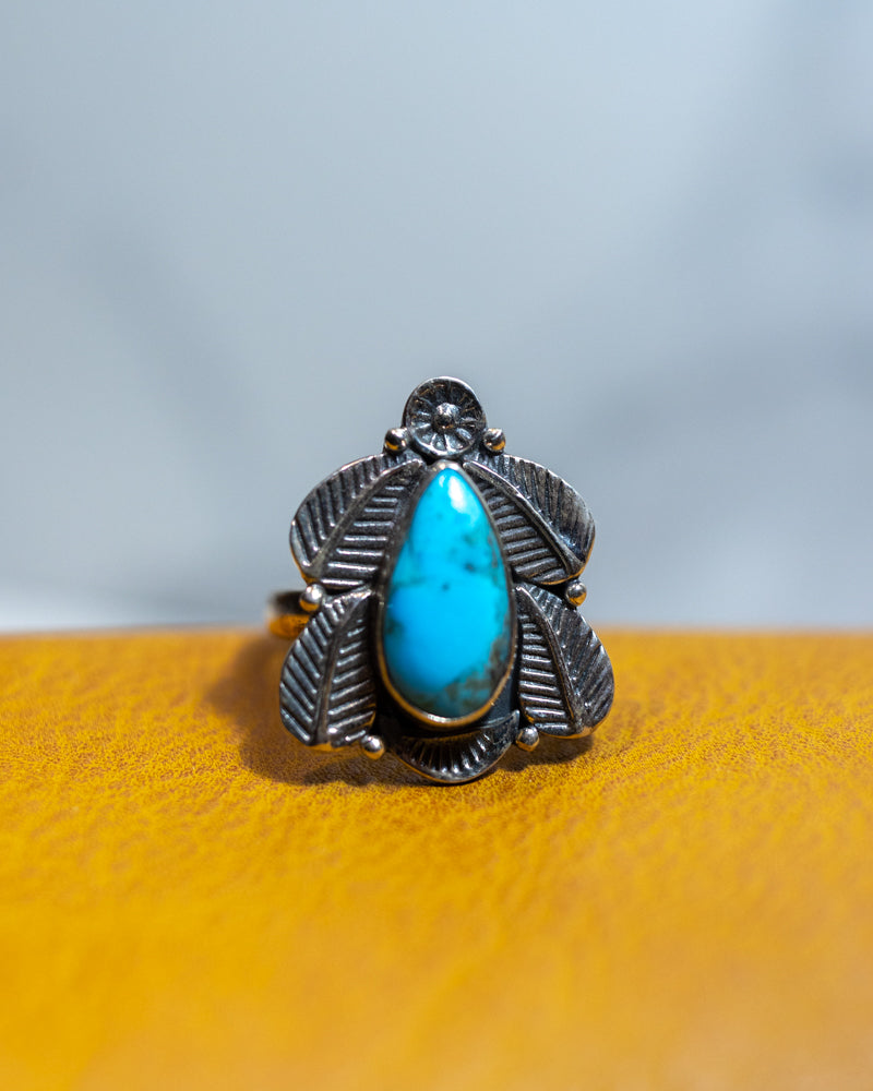 Turquoise Ring | Size 8 - Smokin' Blues Turquoise