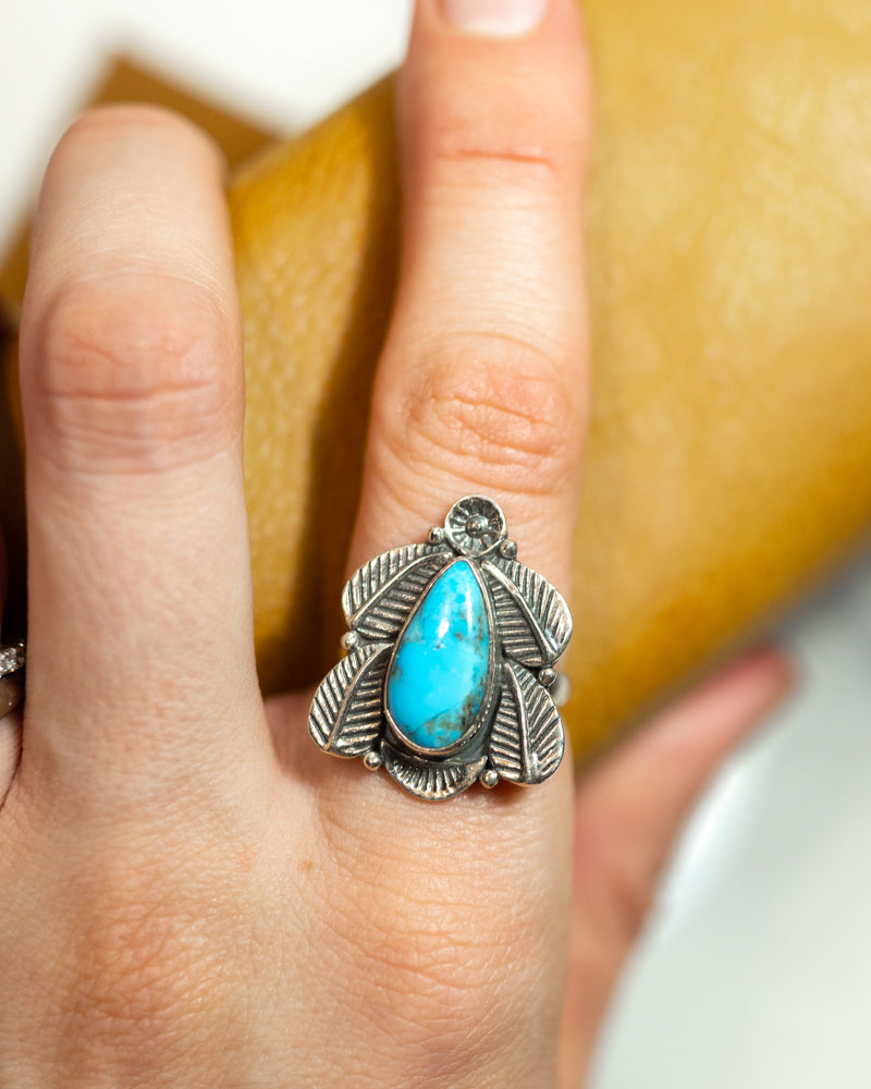 Turquoise Ring | Size 8 - Smokin' Blues Turquoise