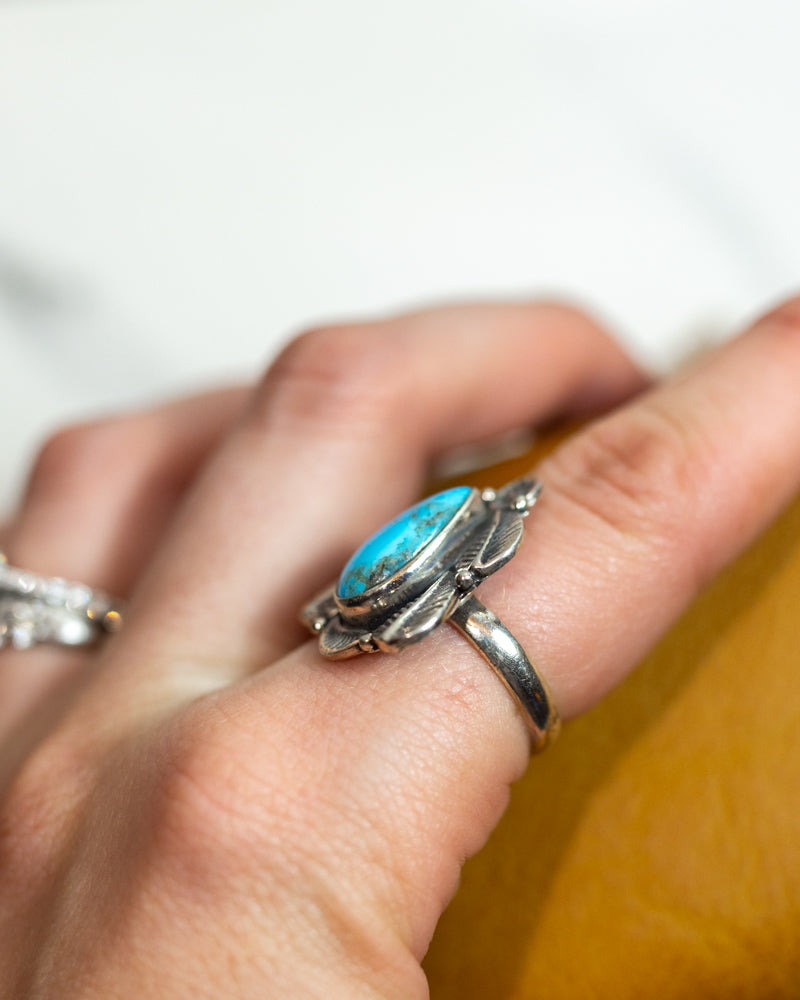 Turquoise Ring | Size 8 - Smokin' Blues Turquoise