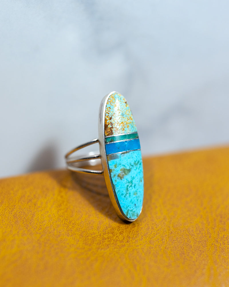 Turquoise Ring | Size 8.5 - Smokin' Blues Turquoise