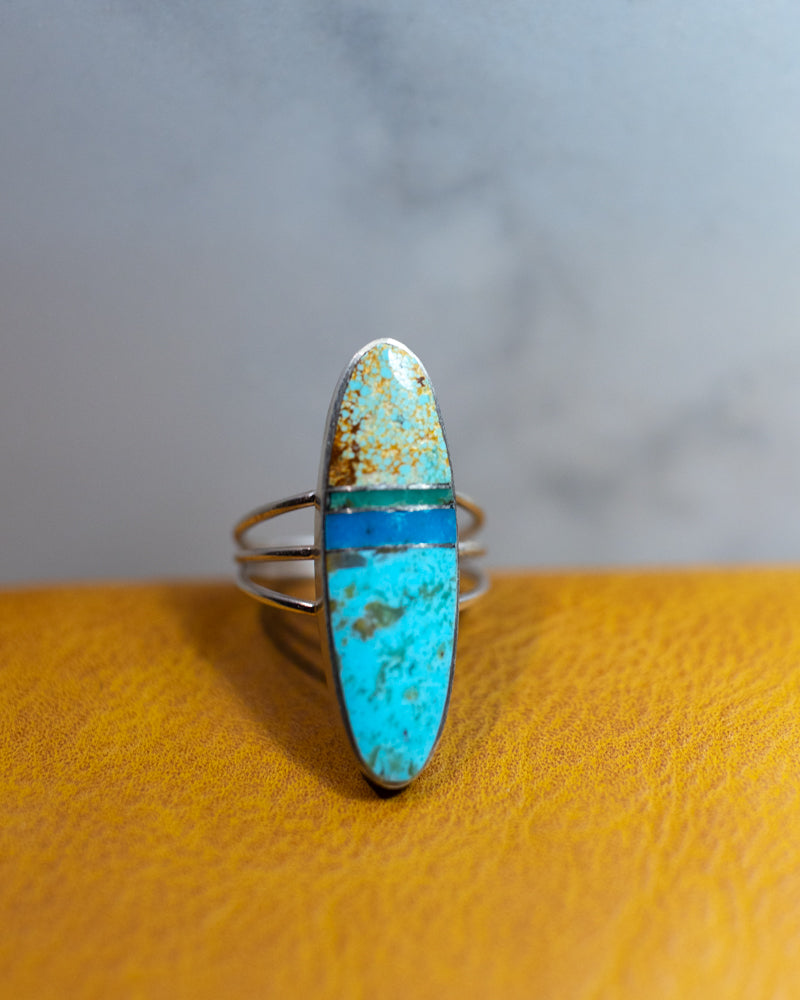 Turquoise Ring | Size 8.5 - Smokin' Blues Turquoise