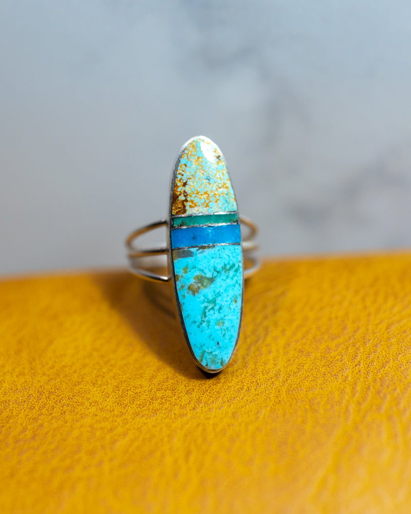 Turquoise Ring | Size 8.5 - Smokin' Blues Turquoise