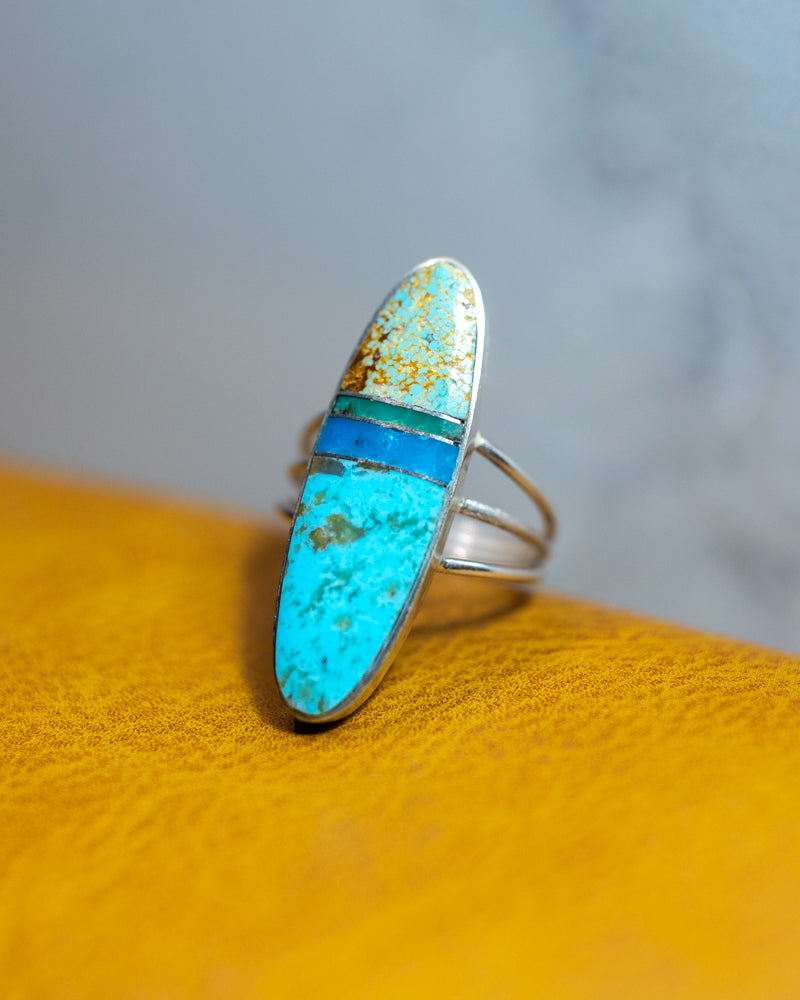 Turquoise Ring | Size 8.5 - Smokin' Blues Turquoise