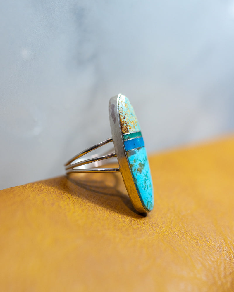 Turquoise Ring | Size 8.5 - Smokin' Blues Turquoise
