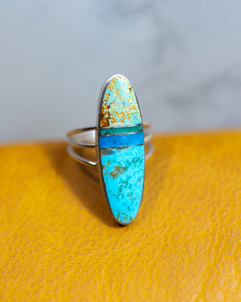 Turquoise Ring | Size 8.5 - Smokin' Blues Turquoise