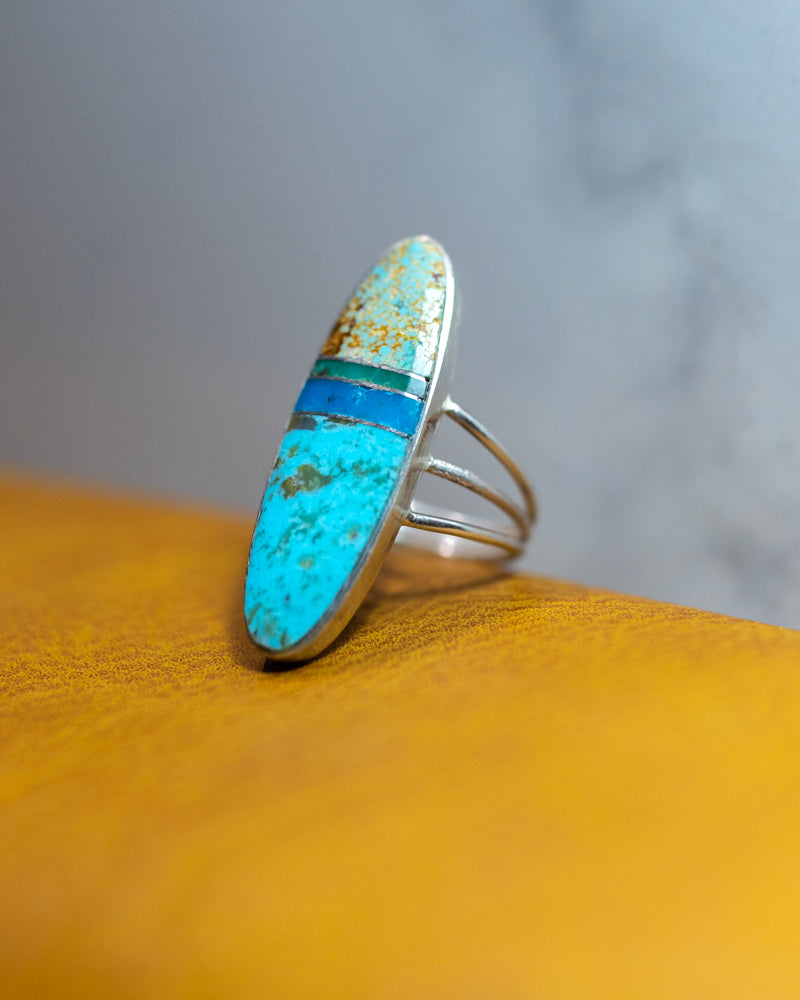Turquoise Ring | Size 8.5 - Smokin' Blues Turquoise