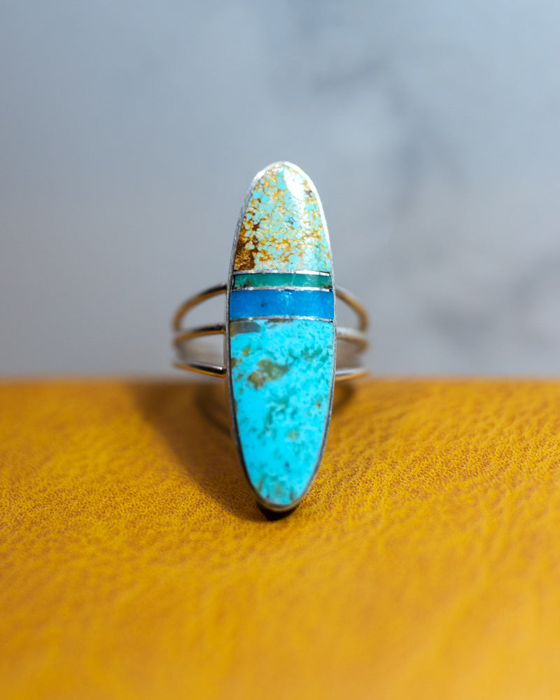 Turquoise Ring | Size 8.5 - Smokin' Blues Turquoise