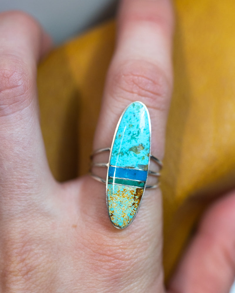 Turquoise Ring | Size 8.5 - Smokin' Blues Turquoise