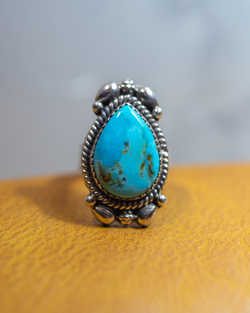 Turquoise Ring Adjustable - Smokin' Blues Turquoise